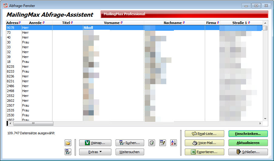 MailingMax Kundenmanagement