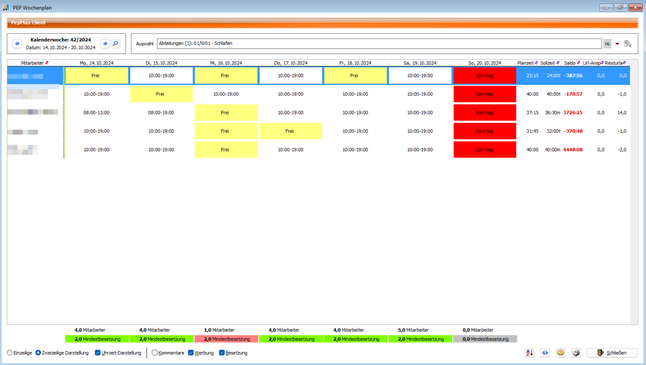 PepMax Zeitabrechnung