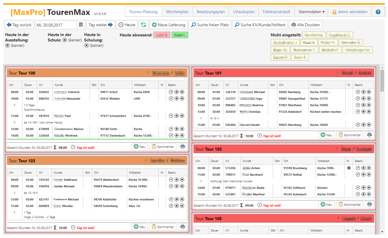 TourenMax Tourenplanung